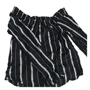 SOCIALITE Off-Shoulder Striped Blouse